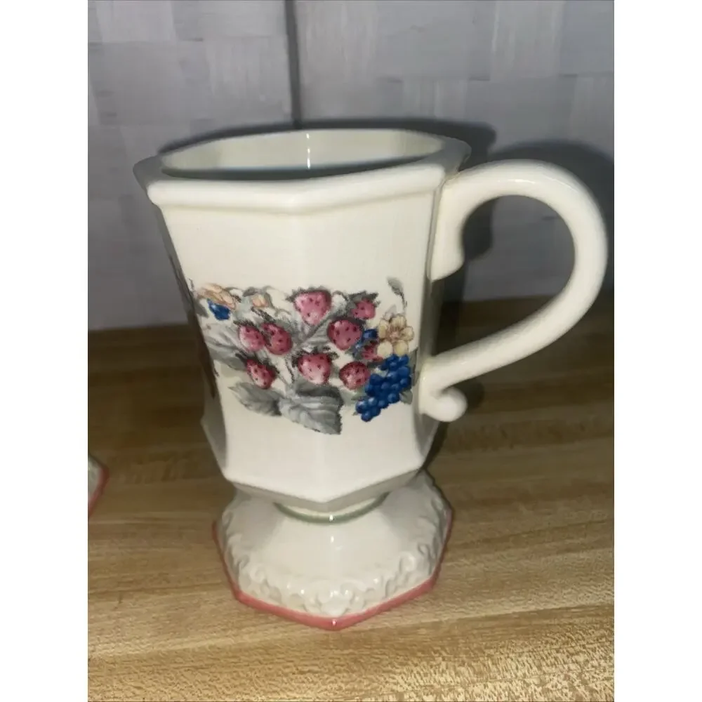 Set Of 2 Avon Exclusive Sweet Country Harvest Mug Coffee Tea Fruit Matching